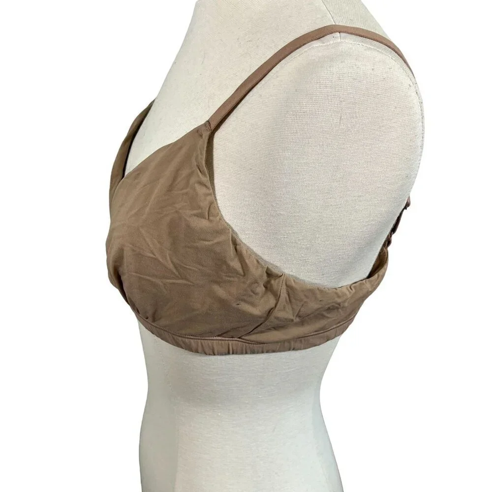 SKIMS Bra Women 2X Beige Fits Everybody Cross Over Stretch Bralette Neutral Sexy - Picture 6 of 11